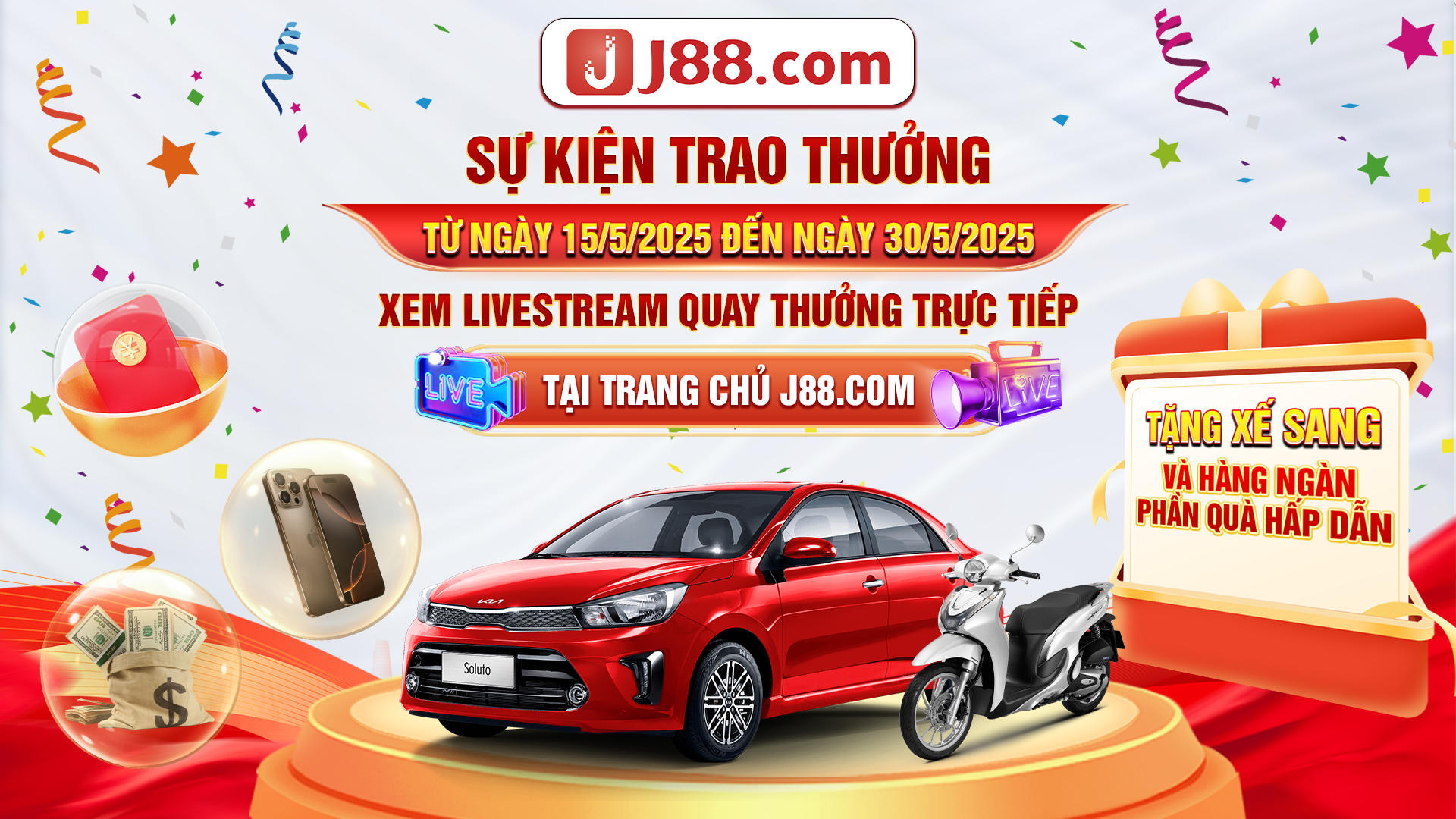 J88 CHÍNH THỨC RA MẮT SỰ KIỆN LIVESTREAM TẶNG XE SANG VÀ HÀNG NGÀN PHẦN QUÀ HẤP DẪN
